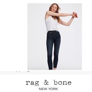 rag & bone High-Rise Skinny Jeans in Dark Indigo